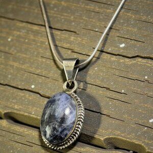 Vintage Taxco Mexico Sterling Silver 925 Sodalite Mexican Southwest Pendant